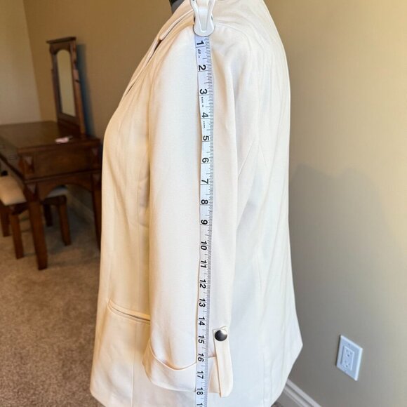 Linea Domani cream blazer jacket three quarter sleeve office professional casual - Picture 5 of 12